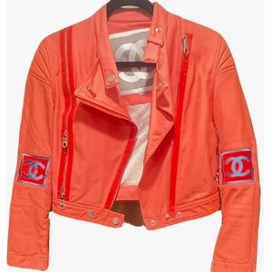 Iconic Authentic chanel 2002 runway moto jacket small 34
